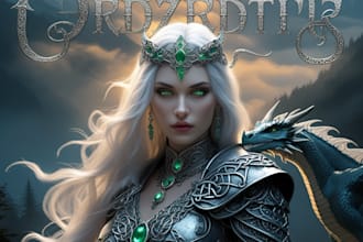 create an epic fantasy book cover design or ebook cover