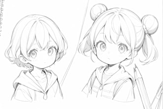 draw detailed pencil sketch of everything