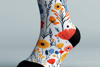 make a custom and unique socks design art for you