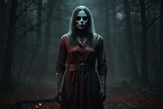 create  a unique fantasy horror character art