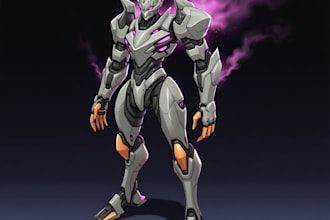 draw high quality robot, mecha concepts