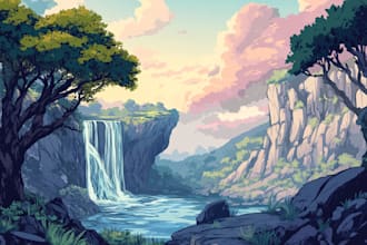 make fantasy environment concept art , landscape illustration
