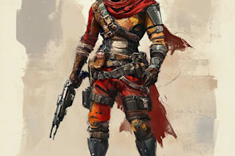make a game character art concept art