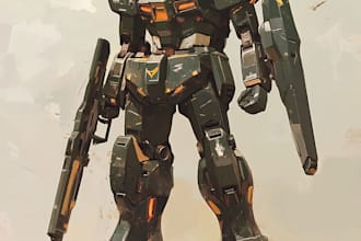do illustration and concept mecha, gundam, and robot