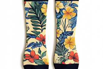draw a creative socks unique sock design for you