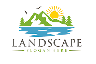 do tree care,grass trimming, lawn care, landscape logo