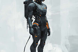 unique sci fi character illustration or sci fi character art