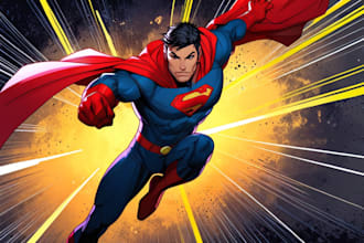 draw you a dc or marvel style comic book superhero or villain character