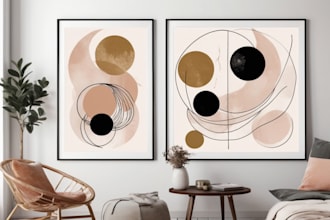 design minimalist boho abstract printable wall art