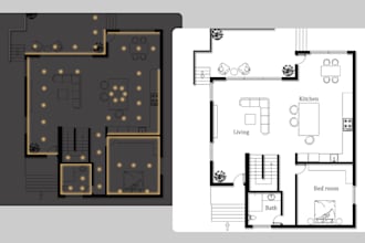 create 2d floor plan, framing plan, foundation plan, 2d autocad elevation