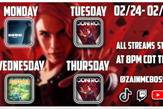 make your stream schedule graphic