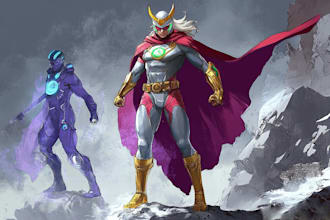 draw comic cartoon character or superhero character