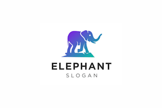 create a modern elephant logo with a minimalist and creative style
