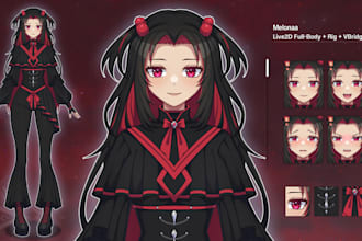 draw anime vtuber reference character sheet live2d vtuber model rig oc anime art