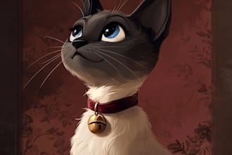 draw disney cartoon portrait of cat, dog or any pets and friendship portrait