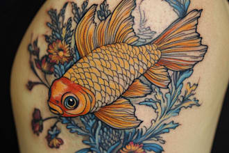 draw custom american traditional tattoo design for you