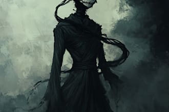 createfantasy or dark creepy horror art illustration
