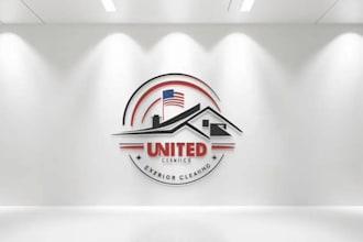 create high quality and beautiful home cleaning logo design