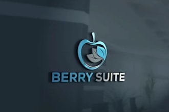 design modern beautiful berry suite logo in illustrator