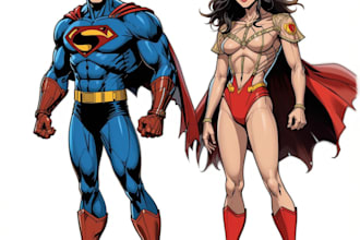 draw as an amazing or original marvel style superhero