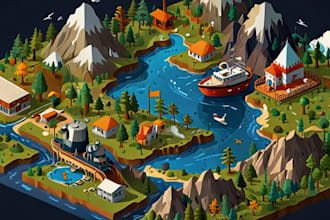create a isometric map vector illustration