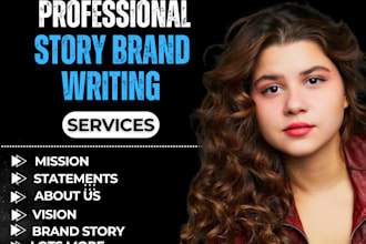 write brand story, mission and vision statement, about us page, biography, bio
