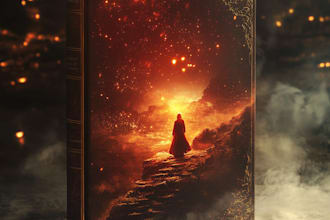 draw fantasy illustration book cover for you