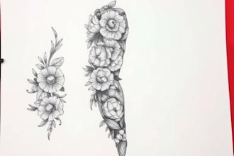 draw amazing tattoo design, traditional tattoo, realistic sleeve tattoo design