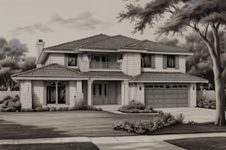 pencil or color sketch your house or building