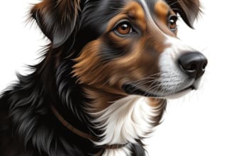 draw your dogs or any pets into cartoon portrait