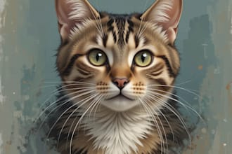 dog, cat, any pet to vector portrait