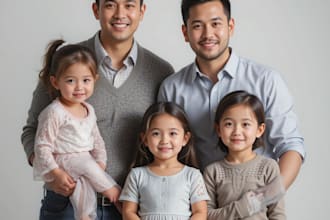 do watercolor family portrait wedding portrait baby portrait