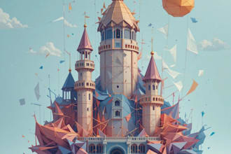 polygonal geometric vector art illustration
