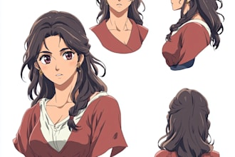 create original anime character sheet or reference for