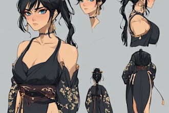 sketch expression sheet of your favorite anime characters