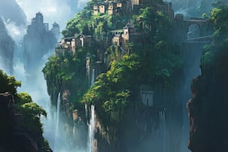 made amazing stylized environment concept art or landscape