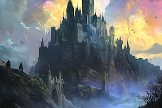 draw an epic fantasy book cover