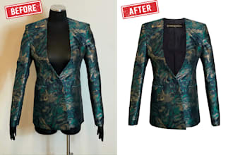 flat lay, ghost mannequin, neck joint, clothing image editing