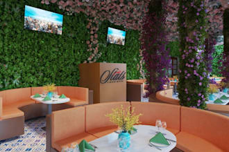revamp 3d outdoor restaurant design,indoor coffee shop,bar,3d floor plan,3ds max