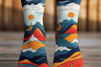 draw sublimation all type of unique socks design and pattern