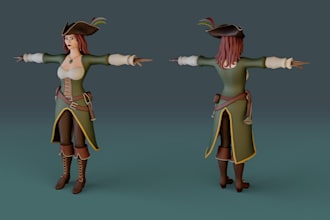create game ready lowpoly 3d characters