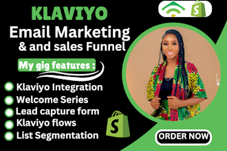setup klaviyo shopify , klaviyo sales funnel,klaviyo email flows, klaviyo email