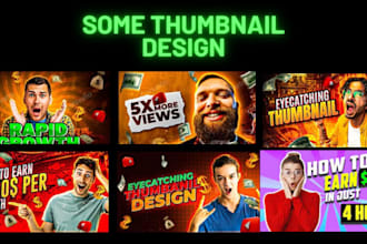 design attractive eye catchy clickbait youtube thumbnails