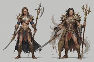 draw d and d character art and dnd character art