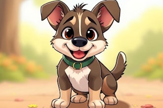 draw cartoon portrait of your pet dog