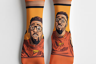 draw a unique socks design for your brand