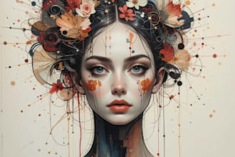 draw a digital abstract art illustration