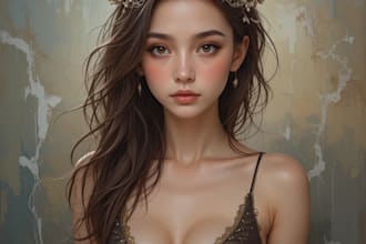 draw realistic digital oil painting from your photo