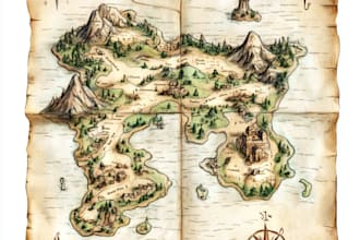 make fantasy map illustration for dnd, novels