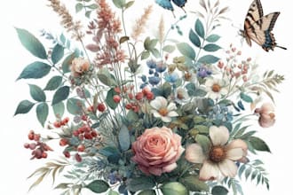 illustrate botanical and linocut vector art